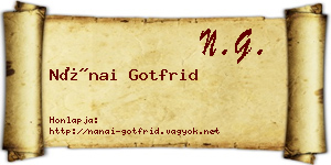 Nánai Gotfrid névjegykártya